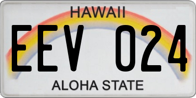 HI license plate EEV024