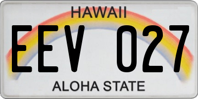 HI license plate EEV027