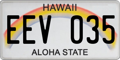 HI license plate EEV035