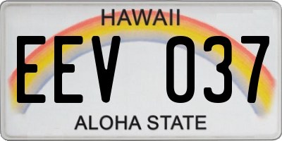 HI license plate EEV037