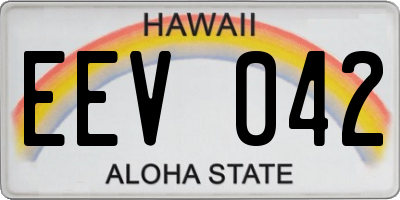HI license plate EEV042
