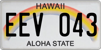 HI license plate EEV043