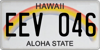 HI license plate EEV046