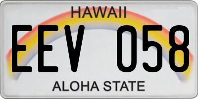 HI license plate EEV058