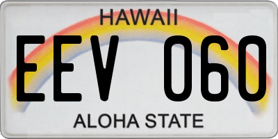 HI license plate EEV060