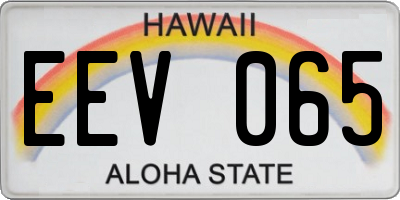 HI license plate EEV065