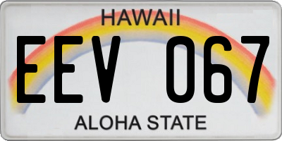 HI license plate EEV067