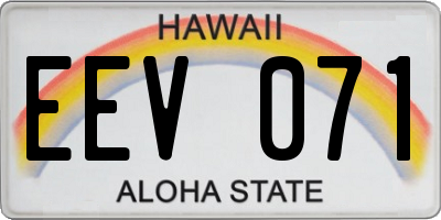 HI license plate EEV071