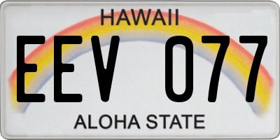 HI license plate EEV077