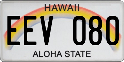 HI license plate EEV080