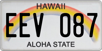 HI license plate EEV087
