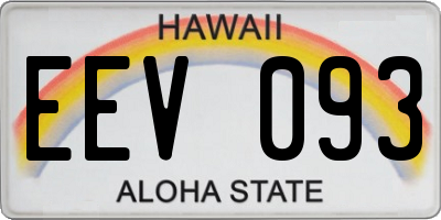 HI license plate EEV093