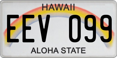 HI license plate EEV099