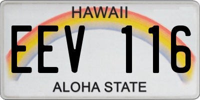 HI license plate EEV116