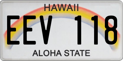 HI license plate EEV118
