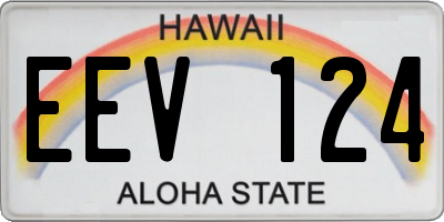 HI license plate EEV124