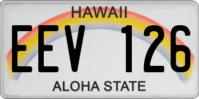 HI license plate EEV126