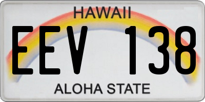 HI license plate EEV138