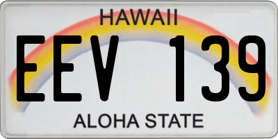 HI license plate EEV139