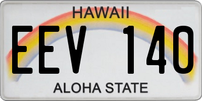 HI license plate EEV140