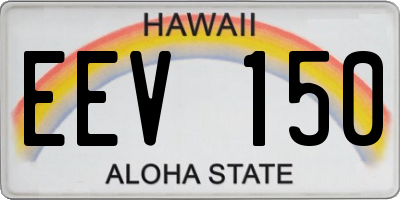 HI license plate EEV150