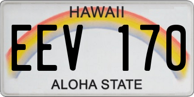HI license plate EEV170