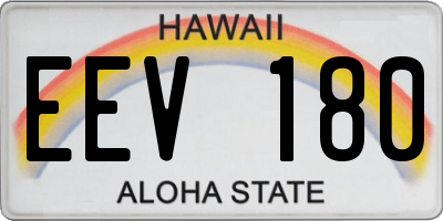 HI license plate EEV180