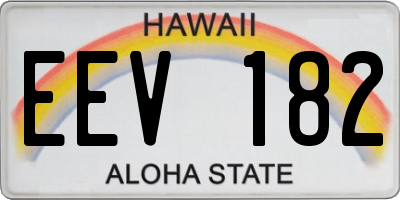 HI license plate EEV182