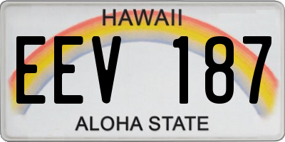 HI license plate EEV187
