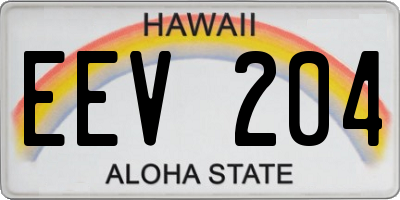 HI license plate EEV204