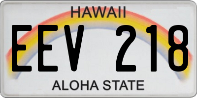 HI license plate EEV218