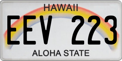 HI license plate EEV223