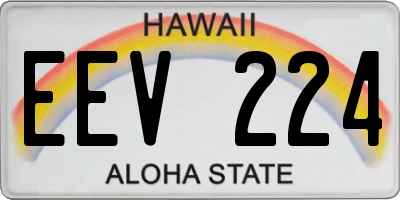 HI license plate EEV224