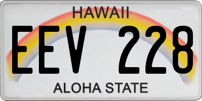 HI license plate EEV228