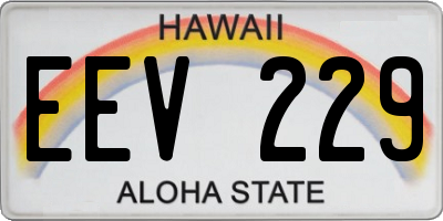 HI license plate EEV229