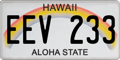 HI license plate EEV233