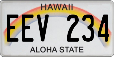 HI license plate EEV234