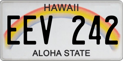 HI license plate EEV242