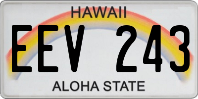 HI license plate EEV243