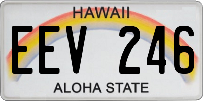 HI license plate EEV246