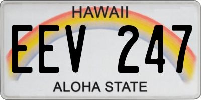 HI license plate EEV247