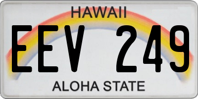 HI license plate EEV249