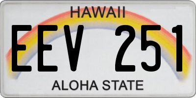 HI license plate EEV251