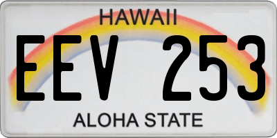 HI license plate EEV253
