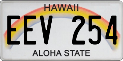 HI license plate EEV254