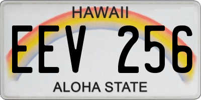 HI license plate EEV256