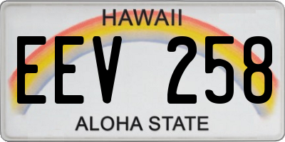 HI license plate EEV258
