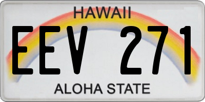 HI license plate EEV271