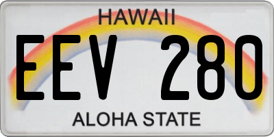 HI license plate EEV280
