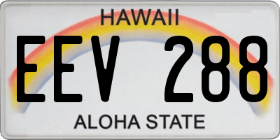 HI license plate EEV288